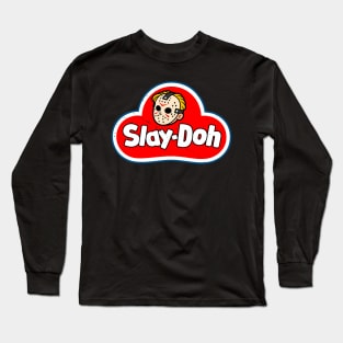 Retro Slasher Horror Cute Logo Parody Gift For Horror Movie Fans Long Sleeve T-Shirt